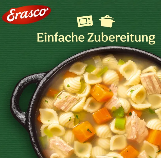 Schnäppchen, Deals und Rabattcodes des Tages - Erasco Hühner Nudel Topf 1 x 800 g