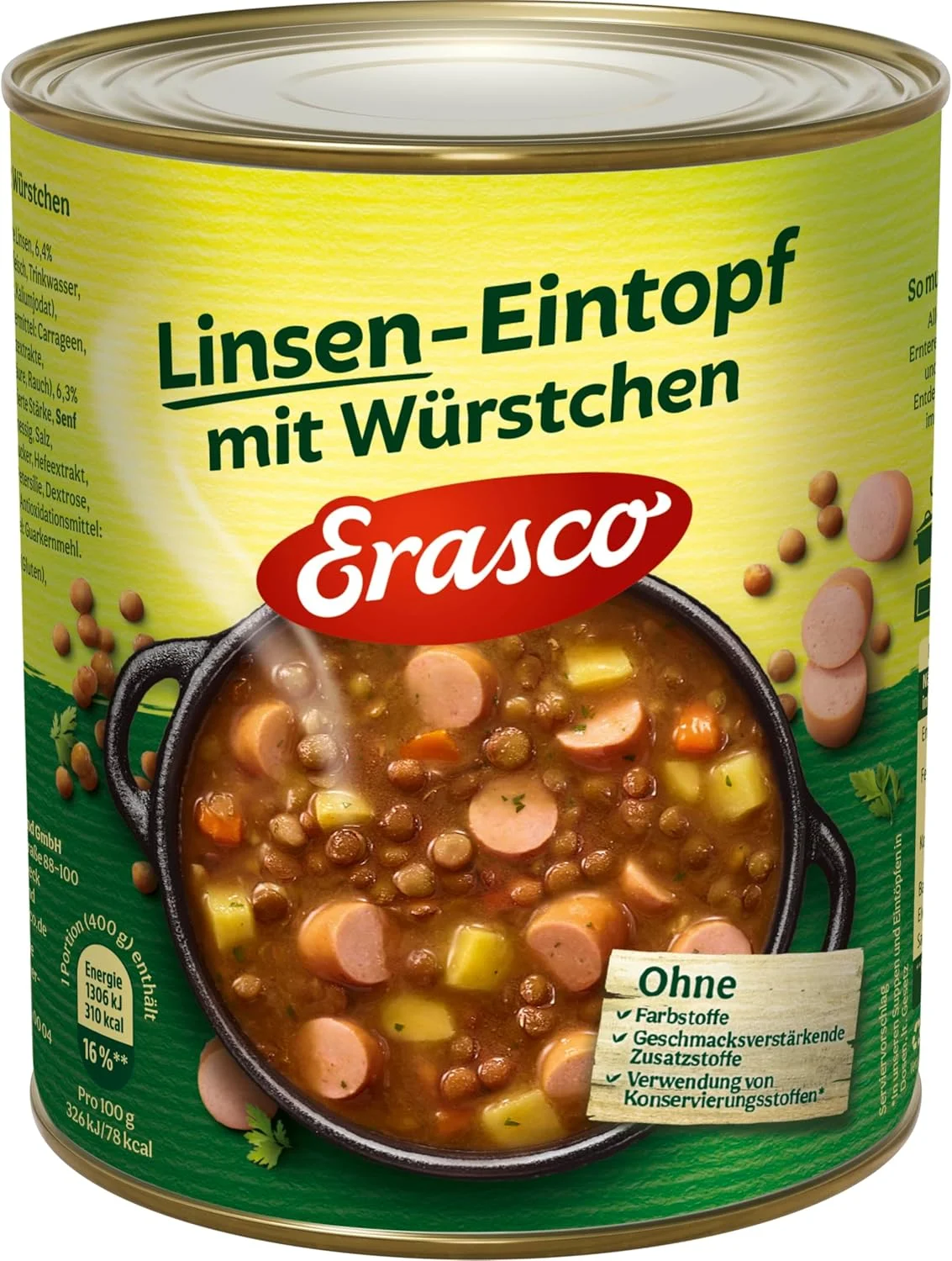 Erasco Linsen-Eintopf mit Würstchen (800g)