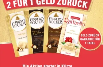 Ferrero Schokoladen-Aktion: 2 für 1 Geld zurück