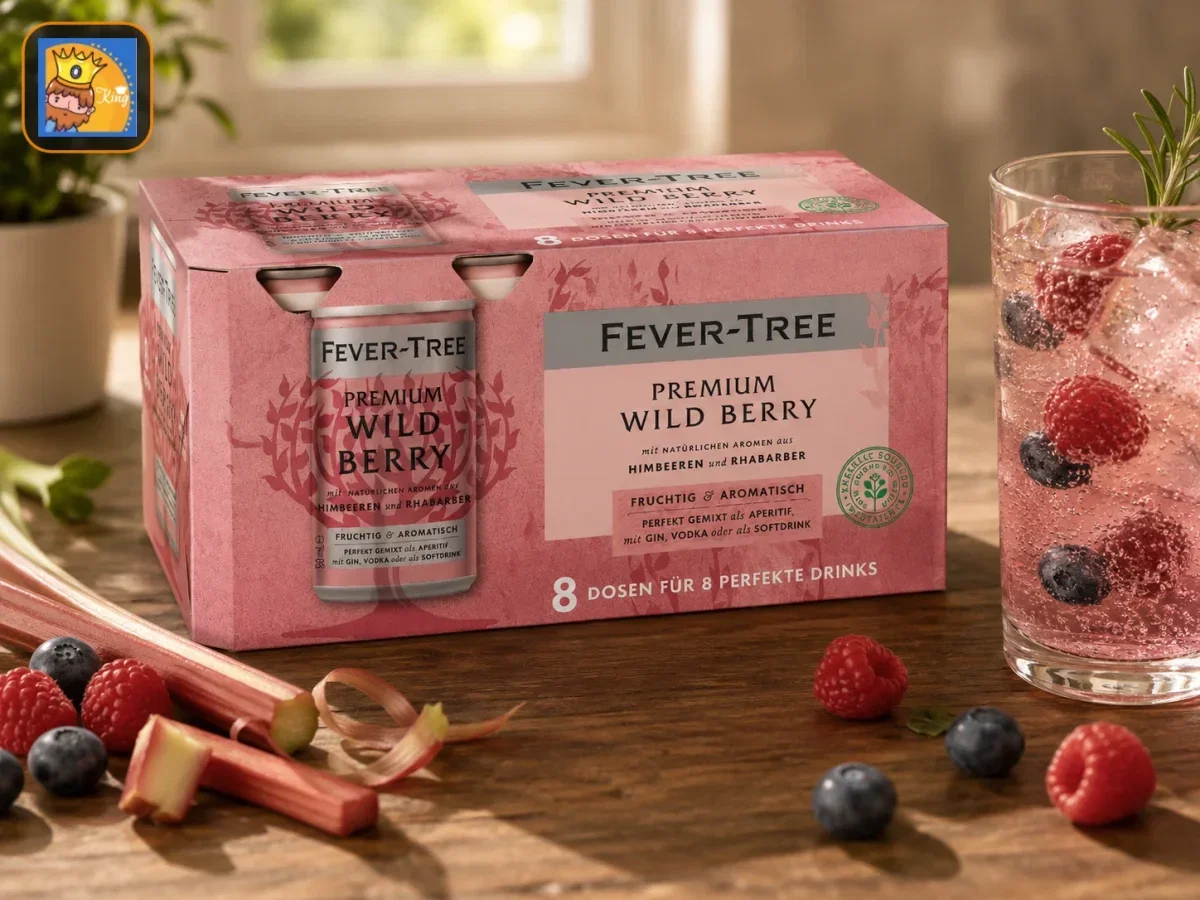 FEVER-TREE  Premium Wild Berry Himbeeren und Rhabarber 8er Pack (8 x 150 ml)