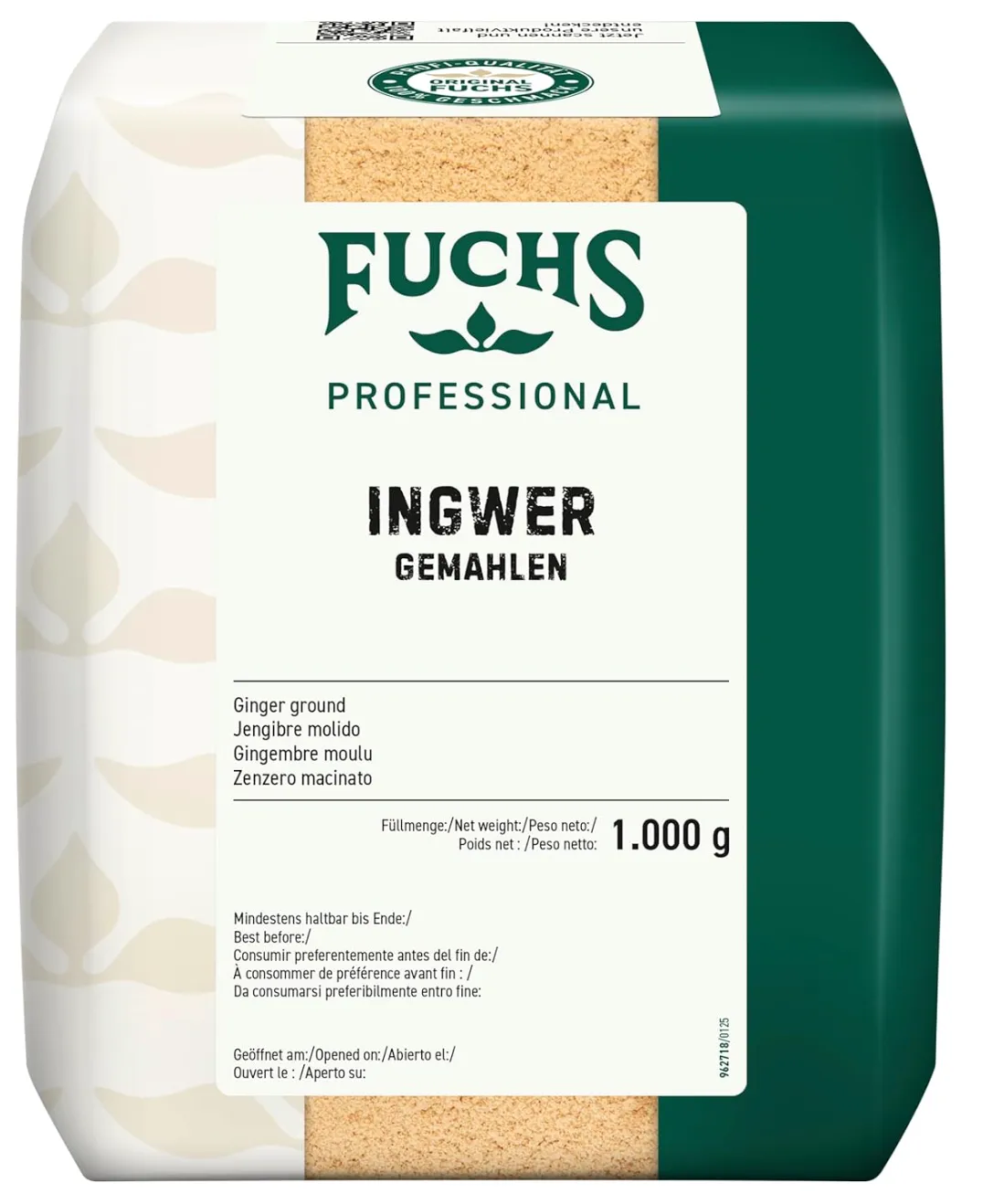 Fuchs Professional Ingwer gemahlen (1kg) für 9,99 € inkl. Prime-Versand (statt 17,99 €)