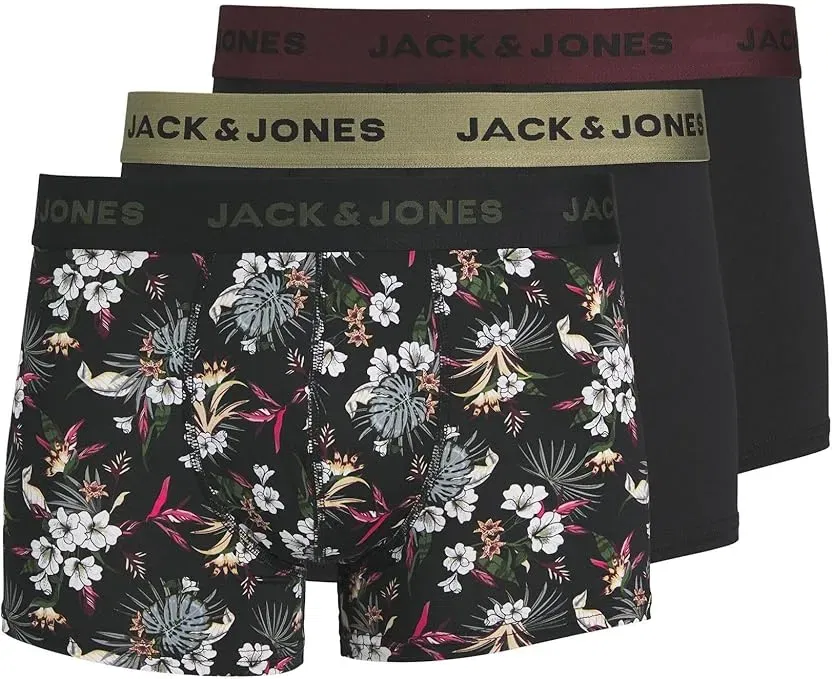 JACK & JONES Flower Microfiber Boxershorts 3 Stück (Gr. S bis XXL) ab 17,84 € inkl. Prime-Versand