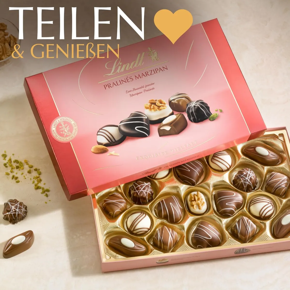 Lindt Schokolade Pralines Marzipan Teilen Geniessen