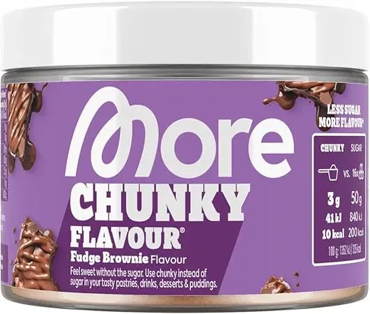 MORE Chunky Flavour Fudge Brownie Geschmackspulver zum Süßen (150g) ab 8,45 € inkl. Prime-Versand