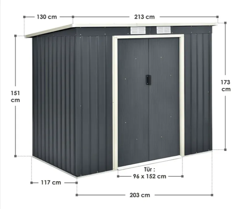 Schnäppchen, Deals Und Rabattcodes Des Tages - Metall-Gerätehaus Mit Holzunterstand