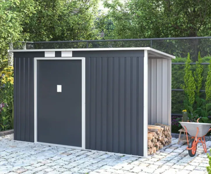 Juskys Metall Gerätehaus mit Holzunterstand für 159,99 € inkl. Versand (statt 210,00 €)