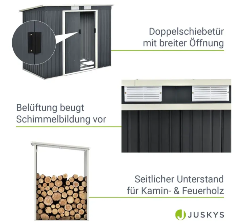 Schnäppchen, Deals Und Rabattcodes Des Tages: Metall-Gerätehaus Mit Holzunterstand