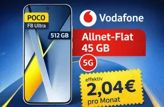 Gomibo: POCO F8 Ultra (512 GB) + Vodafone Allnet-Flat 45 GB 5G für 34,99 € / Monat + 59,00 € einmalig