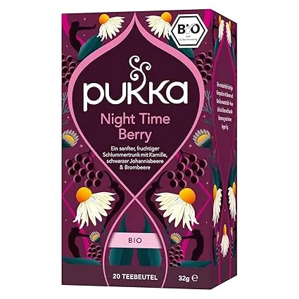 Pukka Bio Früchtetee Night Time Berry Kamille Schwarze Johannisbeere & Brombeere (20 Teebeutel) für 2,99 € inkl. Prime-Versand (statt 3,99 €)