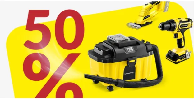 TROTEC: 50 % Extra Rabatt auf Werkzeuge