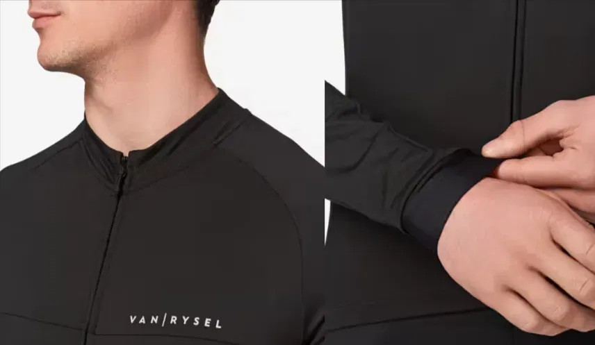 Schnäppchen, Deals Und Rabattcodes Des Tages - Radtrikot Langarm Rc100 Herren Schwarz