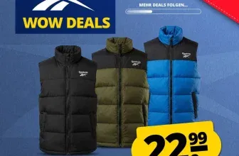 Reebok Heavyweight Puffer Herren Weste (3 Farben, Gr. S bis XL) für 27,94 € inkl. Versand