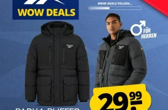 Reebok Parka Puffer Herren Wintermantel (2 Farben, Gr. S bis XL) für 34,94 € inkl. Versand