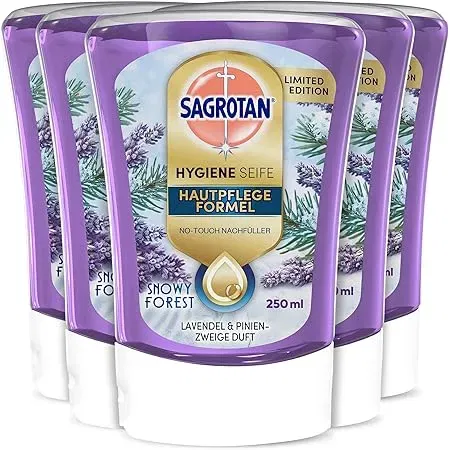 Sagrotan No-Touch Nachfüller Snowy Forest Limited Edition – Für den automatischen Seifenspender – 5er Pack (5x250ml) ab 12,50 € inkl. Prime-Versand (statt 17,45 €)
