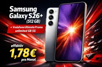 Schnäppchen, Deals und Rabattcodes des Tages - Samsung Galaxy S26 mit 512 GB und Vodafone Ultimate Promo unlimited GB 5G