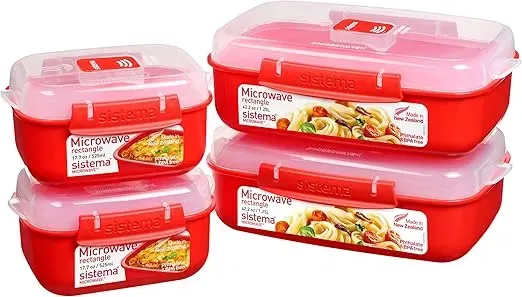 Sistema Microwave-Heat & Eat Frischhaltedosen (4er Set – 2 x 1,25 l + 2 x 525 ml) für 15,99 € inkl. Prime-Versand (statt 25,00 €)