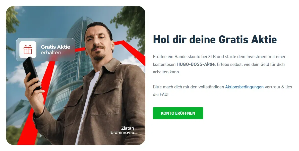 XTB Gratis Aktie – HUGO BOSS Aktie zur Kontoeröffnung sichern