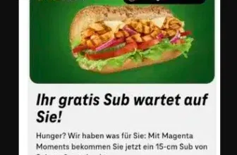 Gratis 🥖 15 cm Subway Sub gfür Telekom-Kunden