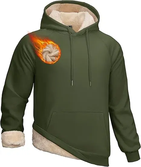 TACVASEN Herren Warme Fleece Kapuzenpullover Sherpa (Gr. S bis XXL) für 19,99 € inkl. Prime-Versand (statt 29,99 €)