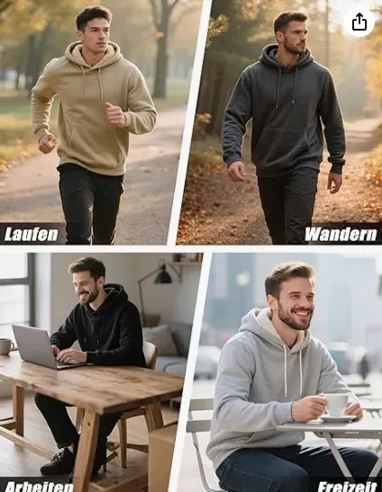 Schnäppchen, Deals Und Rabattcodes Des Tages - Tacvasen Pullover Herren Winter Fleece Sweatshirt Sherpa Gefüttert Hoodie