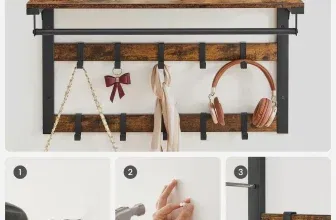 VASAGLE Wandgarderobe mit Ablage für 16,00 € inkl. Versand