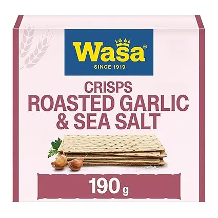 Wasa Tasty Snacks Crisps Roasted Garlic & Sea Salt (190g) ab 1,87 € inkl. Prime-Versand (statt 3,29 €)