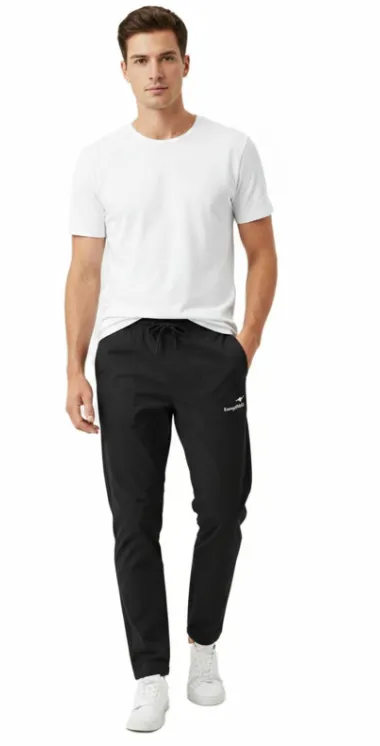 Schnäppchen, Deals Und Rabattcodes Des Tages: Leichte Kangaroos Sport Hose Herren Trainings Hose Jogging Hose Mit Elastischem Bund Und Kordelzug Schwarz