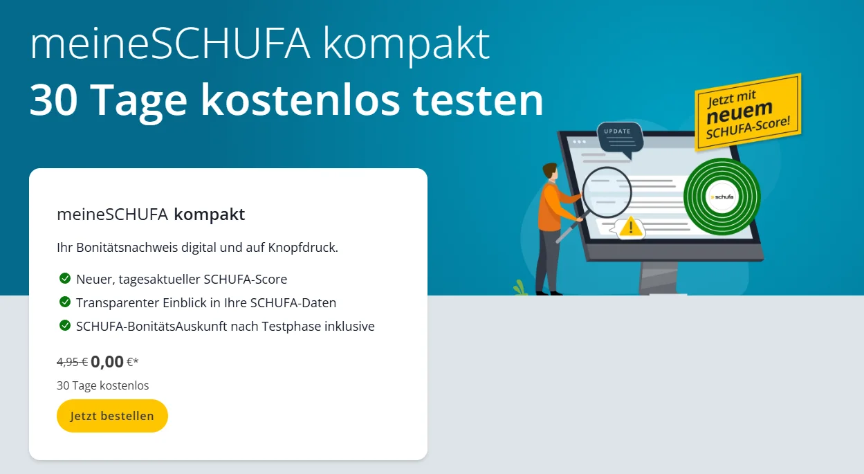 meineSCHUFA kompakt – 30 Tage kostenlos testen (Kündigung notwendig)