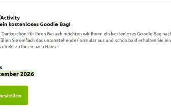 Kostenloses Wels Goody Bag mit Spielkarten, Gartenset (Schaufel, Harke) und Sonnenblumensamen