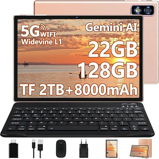 2026 Neueste Tablet 10 Zoll Android Tablet (22GB RAM+128GB ROM/1TB)