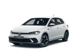 VW Polo R-Line in weiß, Frontansicht links