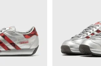 adidas Country JAPAN JP7088, stylischer Sneaker, Retro-Charme, Metallic-Optik, Schlangenleder-Detail