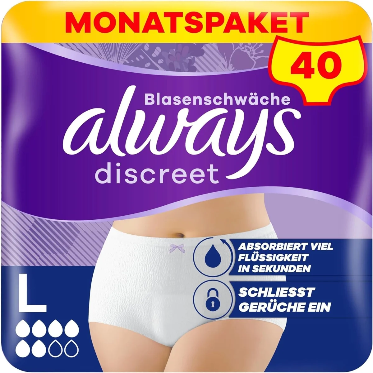 Always Discreet Inkontinenz-Höschen Normal Für Frauen L 40 Höschen