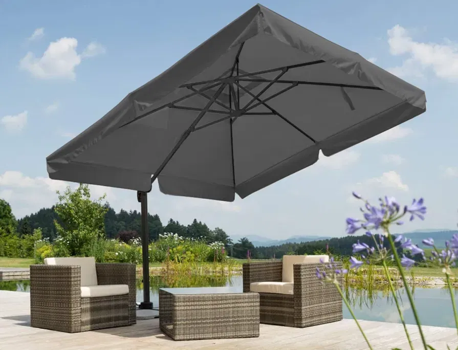 Schneider Sonnenschirm Rhodos anthrazit (24kg, 300 x 300 cm) für 274,49 € inkl. Versand (statt 379,91 €)