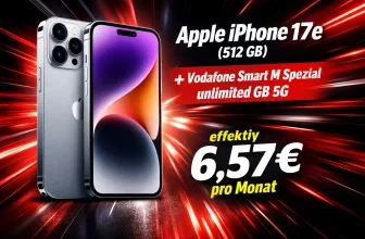 Schnäppchen, Deals und Rabattcodes des Tages: Apple iPhone 17e mit 512 GB und Vodafone Smart M Spezial Tarif