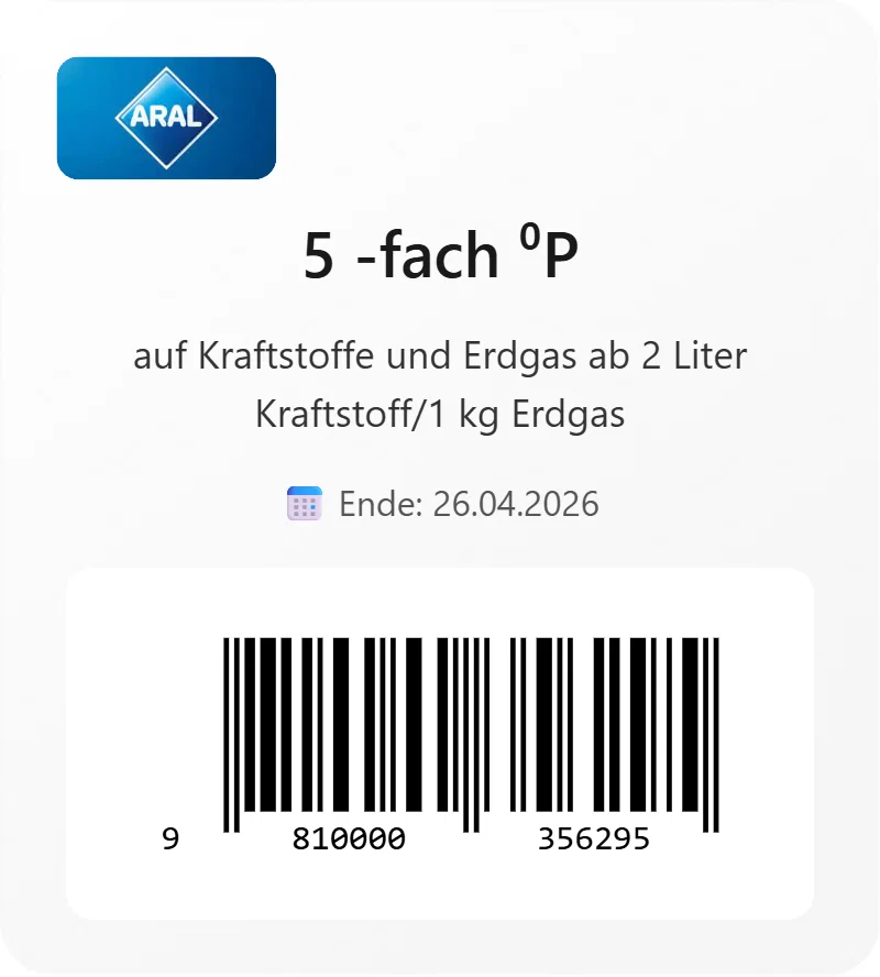 Aral 5 EAN 9810000356295 Schnäppchen, Deals und Rabattcodes des Tages - Aral Tankstelle