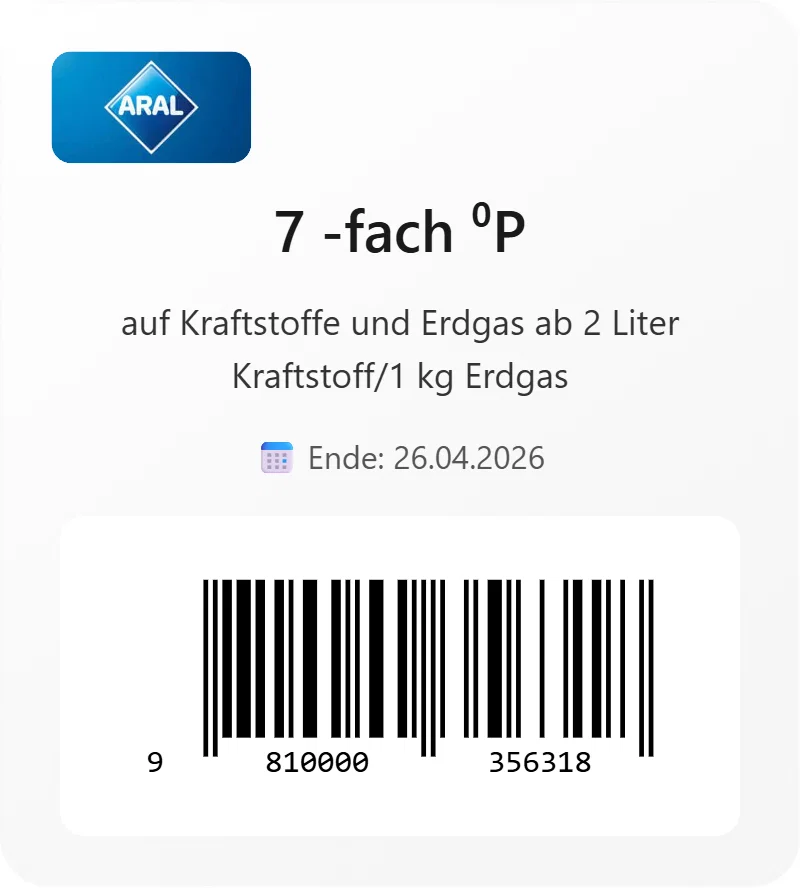 Aral 7 EAN 9810000356318 Schnäppchen, Deals und Rabattcodes des Tages - Aral 7 EAN 9810000356318
