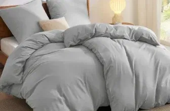 BEDSURE Bettwäsche Silbergrau 135x200, 4-teilig