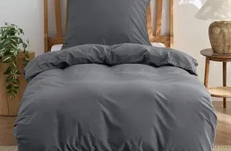 BEDSURE Bettwäsche-Set Anthrazit 2-teilig (6) für 12,74 € inkl. Prime-Versand