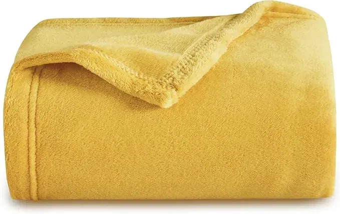 BEDSURE  Flauschige Fleecedecke (30x150cm Gelb) für 9,64 € inkl. Prime-Versand (statt 15,99 €)