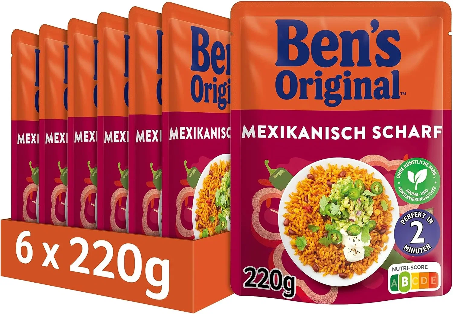 BEN’S ORIGINAL Express-Reis Mexikanisch Scharf 6er Pack (6 x 220g)