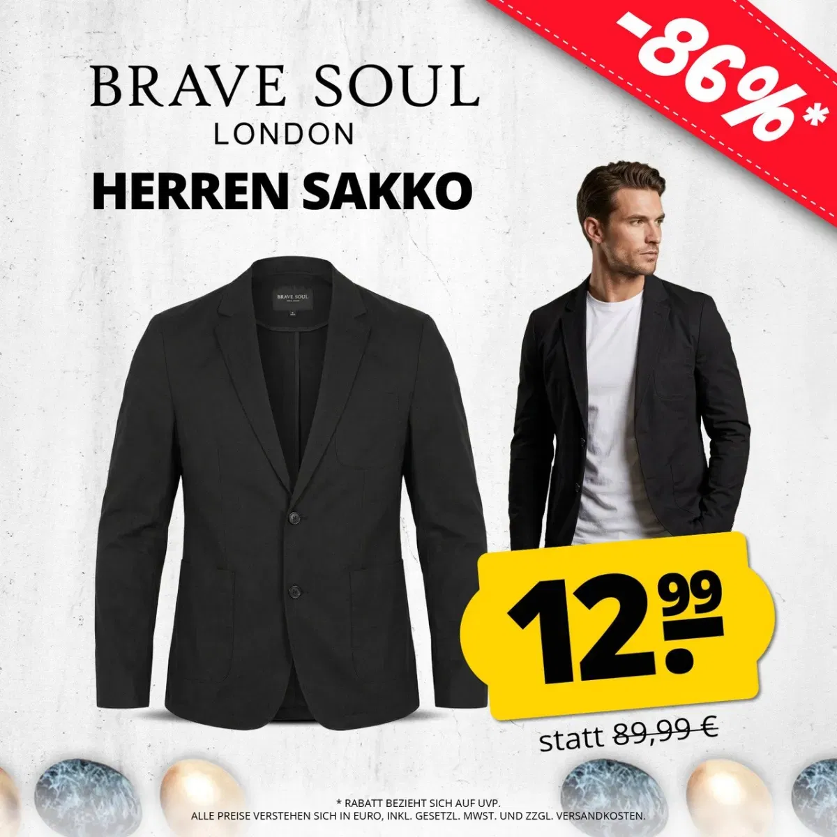 BRAVE SOUL Bedford Blazer Herren Sakko MJK-BEDFORD-1 (Gr. S bis XL)