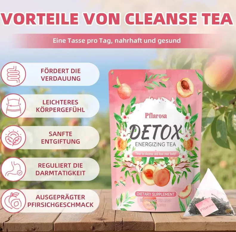 Bio Detox Tee zum Abnehmen (28 Tage Entgiftungskur mit Grüntee Oolong Mate & Löwenzahn)