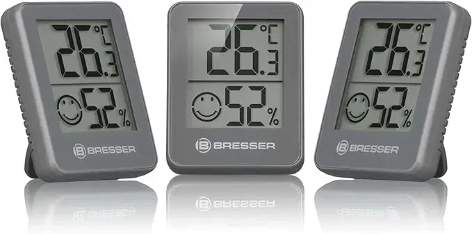 Bresser 3er Set Thermometer Hygrometer – Digitales Raumthermometer