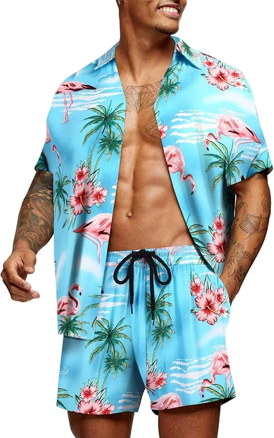 COOFANDY Herren Hawaiihemd Flamingo (12 Farben, Gr. S bis 3XL) für 18,47 € inkl. Prime-Versand (statt 26,39 €)