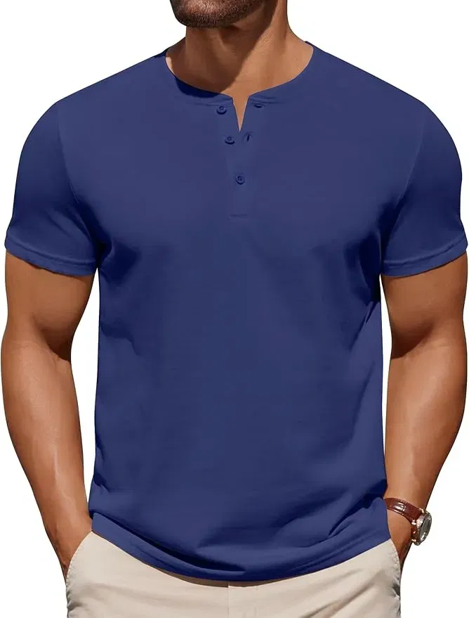 COOFANDY Herren Henley Shirt Kurzarm Basic (12 Farben, Gr. S bis 3XL) für 8,99 € inkl. Prime-Versand (statt 19,99 €)