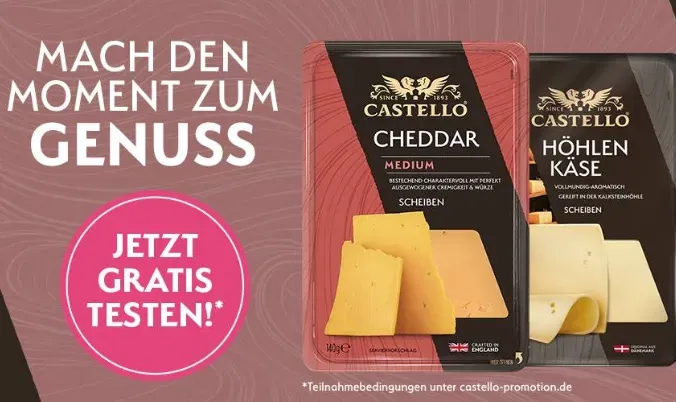 Castello Cashback-Aktion – Käse gratis testen