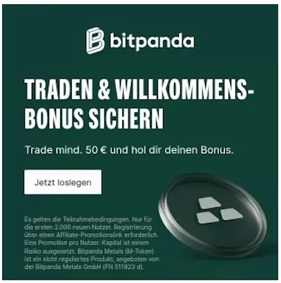 15 Euro Silber Bonus bei Bitpanda für Neukunden (50€ Einzahlung)