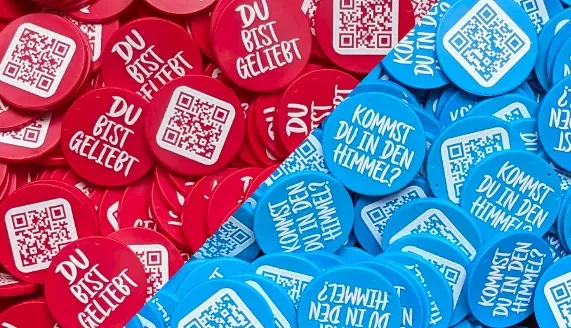 Kostenlose Einkaufswagenchips mit Botschaft (bis 100 Stück)