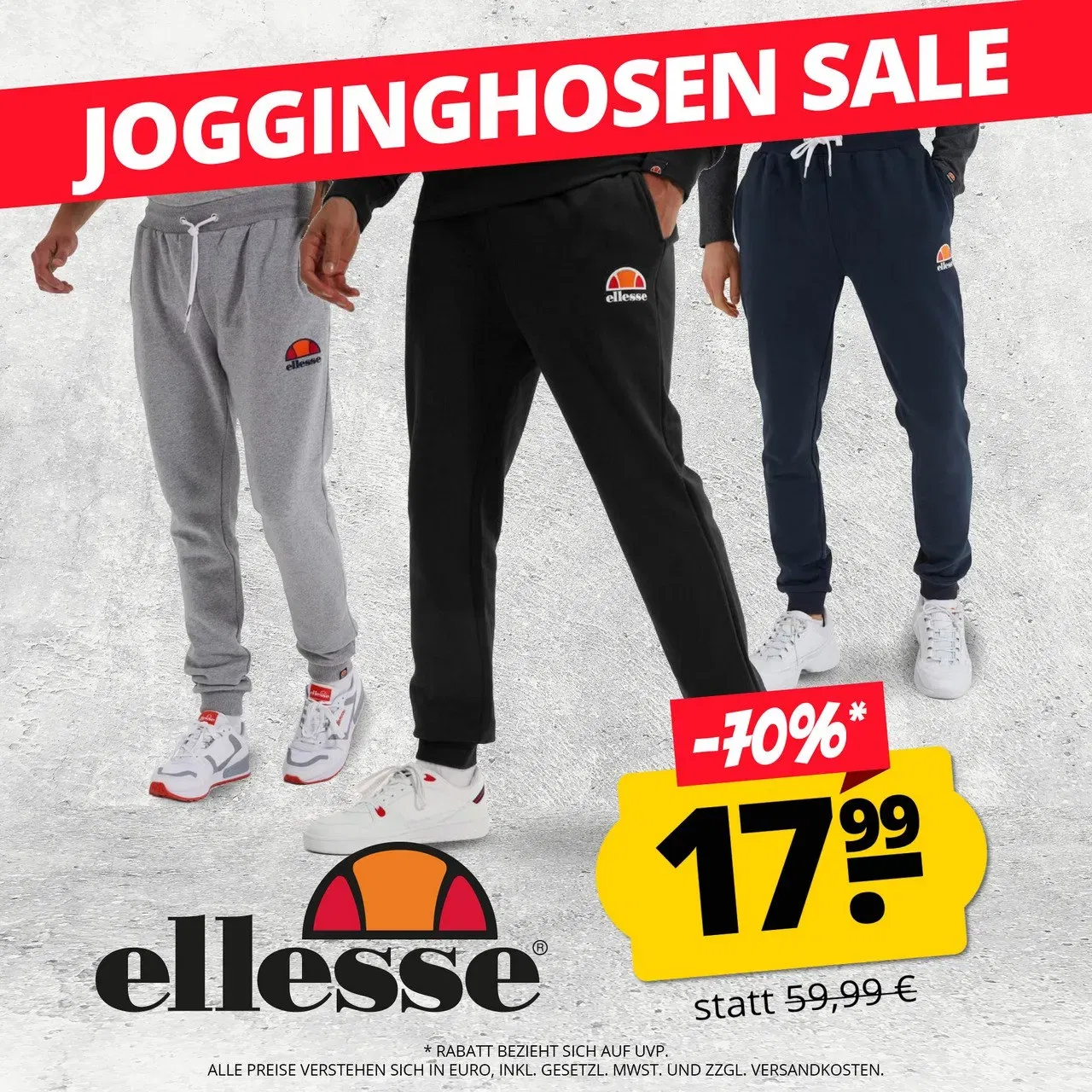 Ellesse Jog Pants Herren Jogginghose (3 Farben, Gr. S bis XL) für 22,94 € inkl. Versand
